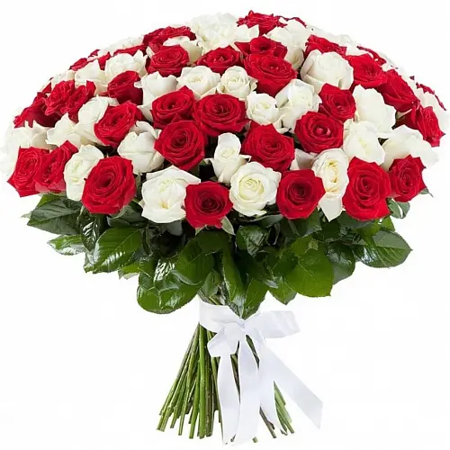 Букет из 101 красной и белой розы  9 990 руб.